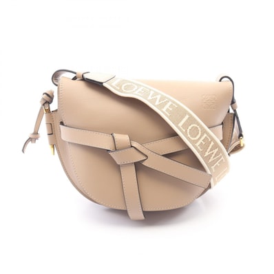 ロエベ LOEWE ゲートバッグ スモール ショルダーバッグ バッグ レザー レディース ベージュ系 【中古】