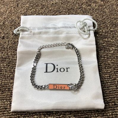 Dior Logo Plate Bracelet "Silver"