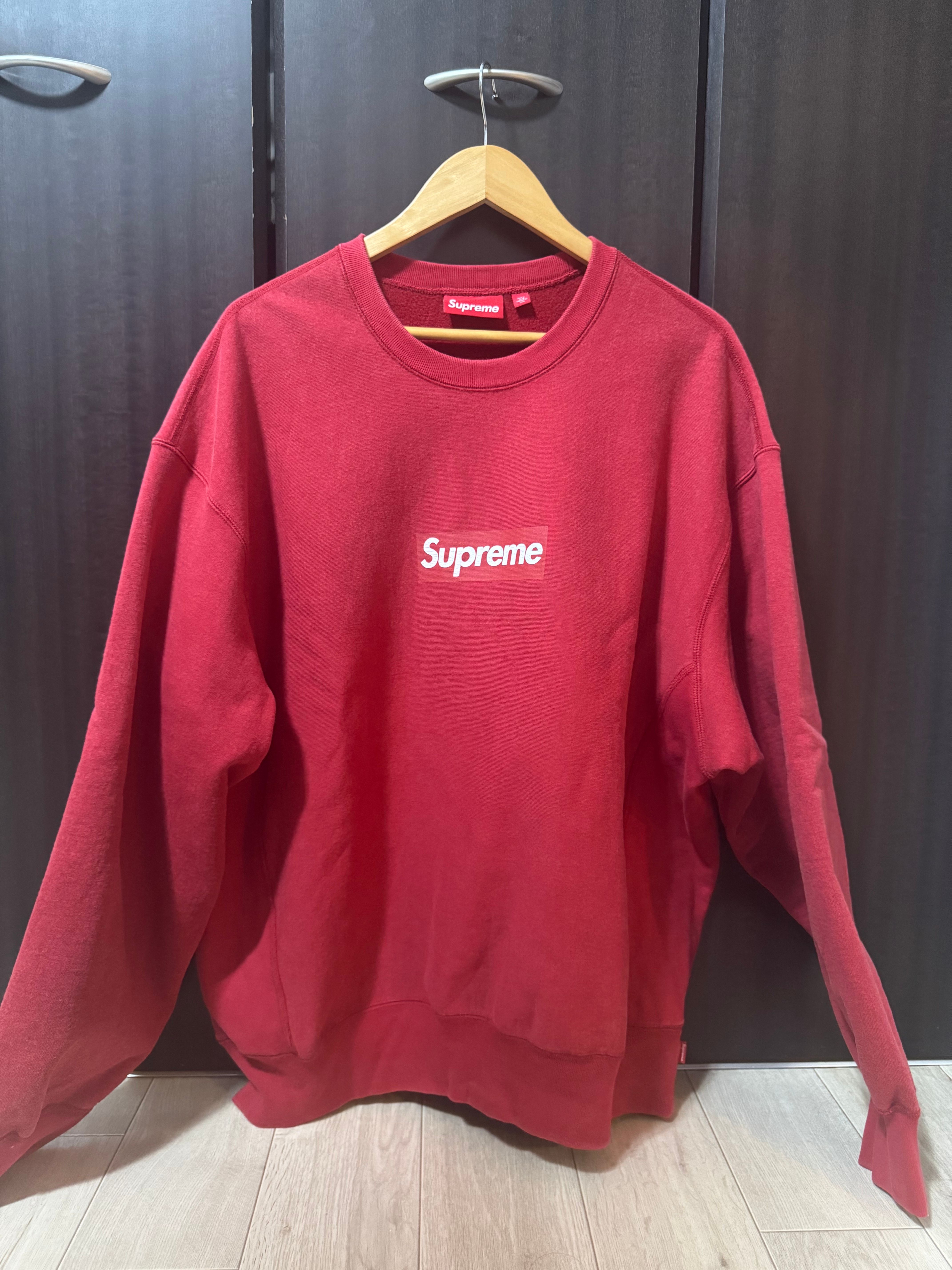 Supreme Washed Box Logo Crewneck "Red"