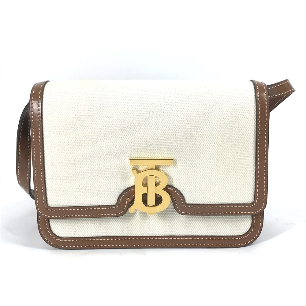 バーバリー BURBERRY TB 8039365 カバン 2WAYバッグ クラッチバッグ 斜め掛け ショルダーバッグ キャンバス/レザー ベージュ 新品同様