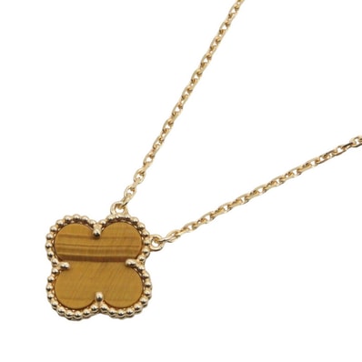 ヴァンクリーフ&アーペル Van Cleef & Arpels ヴィンテージアルハンブラ タイガーズアイ ネックレス ネックレス ジュエリー K18(イエローゴールド) タイガーズアイ レディース ゴールド系 / ブラウン系