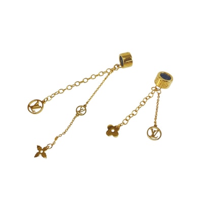 美品 LOUIS VUITTON ルイヴィトン LVイニシャル フラワー ゴールド メタル イヤホンチャーム AirPodsチャーム イヤホンアクセサリー 1-0294734 【中古】