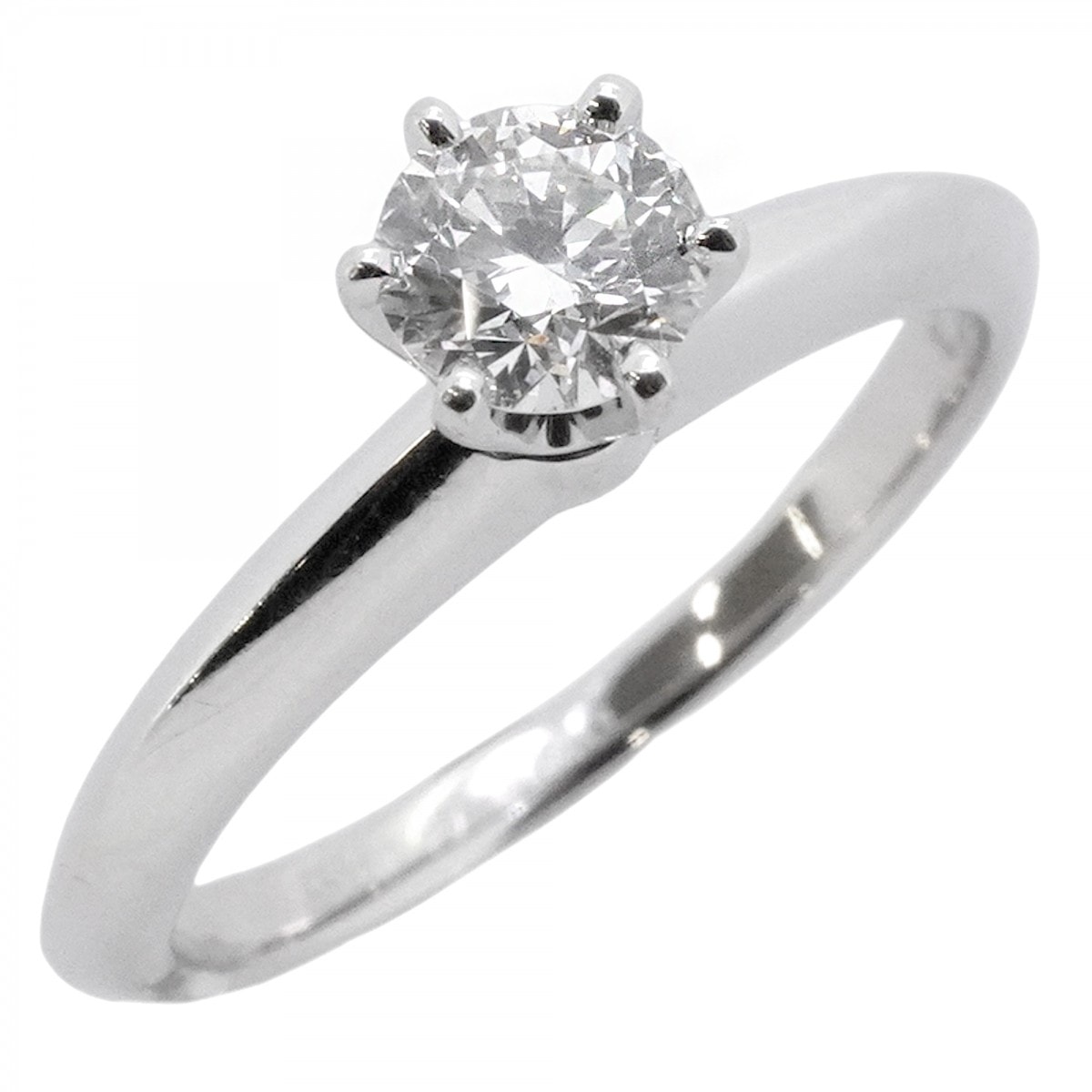 【6jdb0408-02】ティファニー リング ソリティア 1PD Pt950 プラチナ ダイヤモンド 0.30ct 7号【中古】レディース