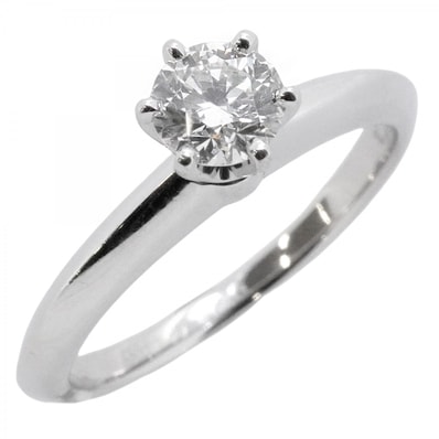 【6jdb0408-02】ティファニー リング ソリティア 1PD Pt950 プラチナ ダイヤモンド 0.30ct 7号【中古】レディース