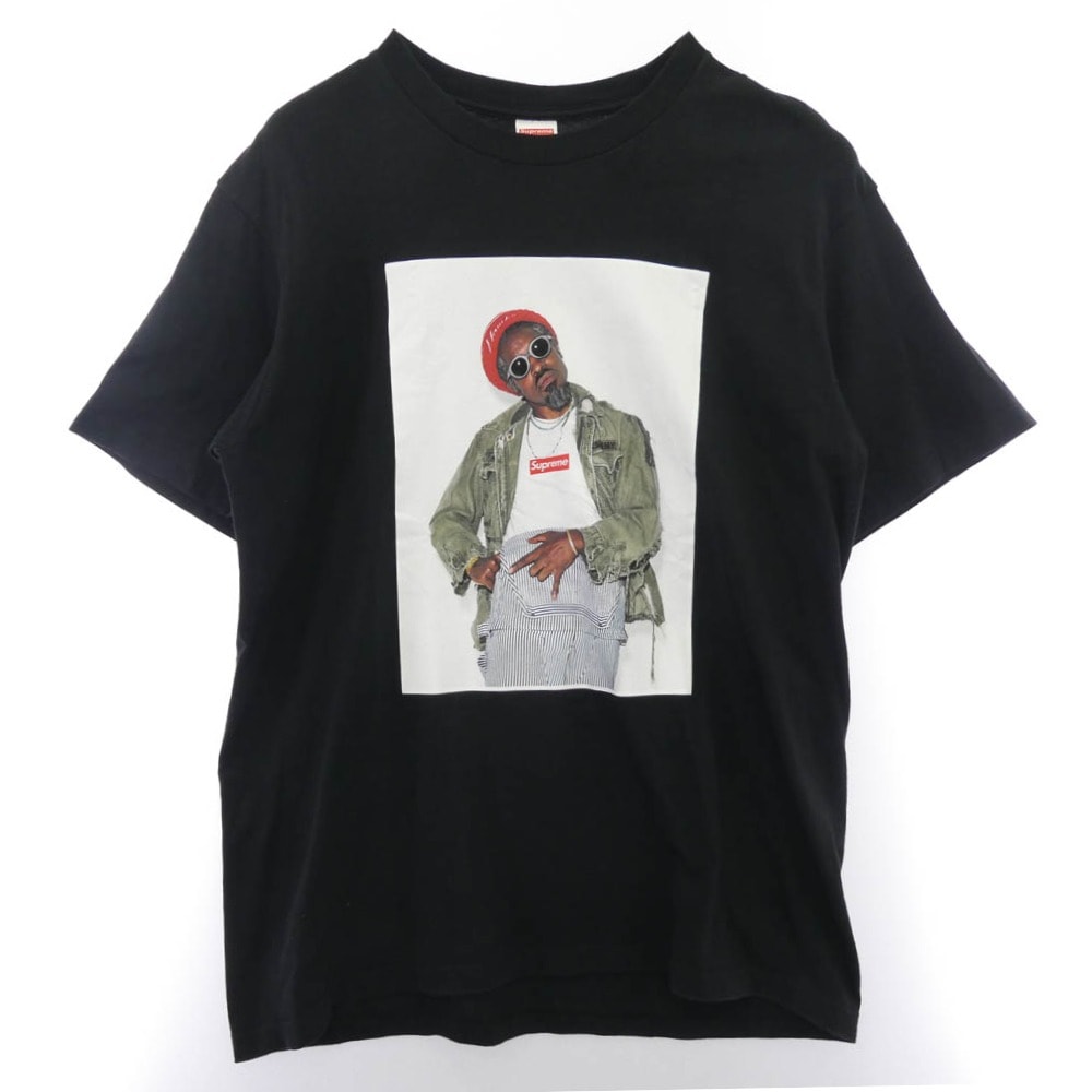 Supreme シュプリーム Tシャツ 22AW ndre 3000 Tee アンドレ 3000 プリント クルーネック 半袖Tシャツ ブラック系 L【中古】