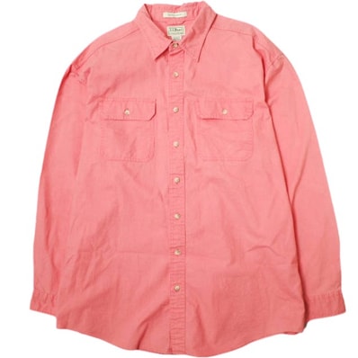L.L.Bean エルエルビーン Men's Sunwashed Canvas Shirt Traditional Fit メンズ・サンウォッシュ・キャンバス・シャツ 270134 XL-TALL ピンク 長袖 トップス g22306