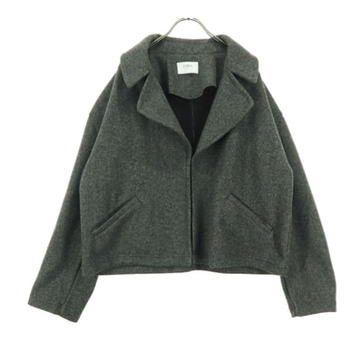ZARA BASIC ザラベーシック 長袖 ボタンレス ショート丈 ジャケット S グレー