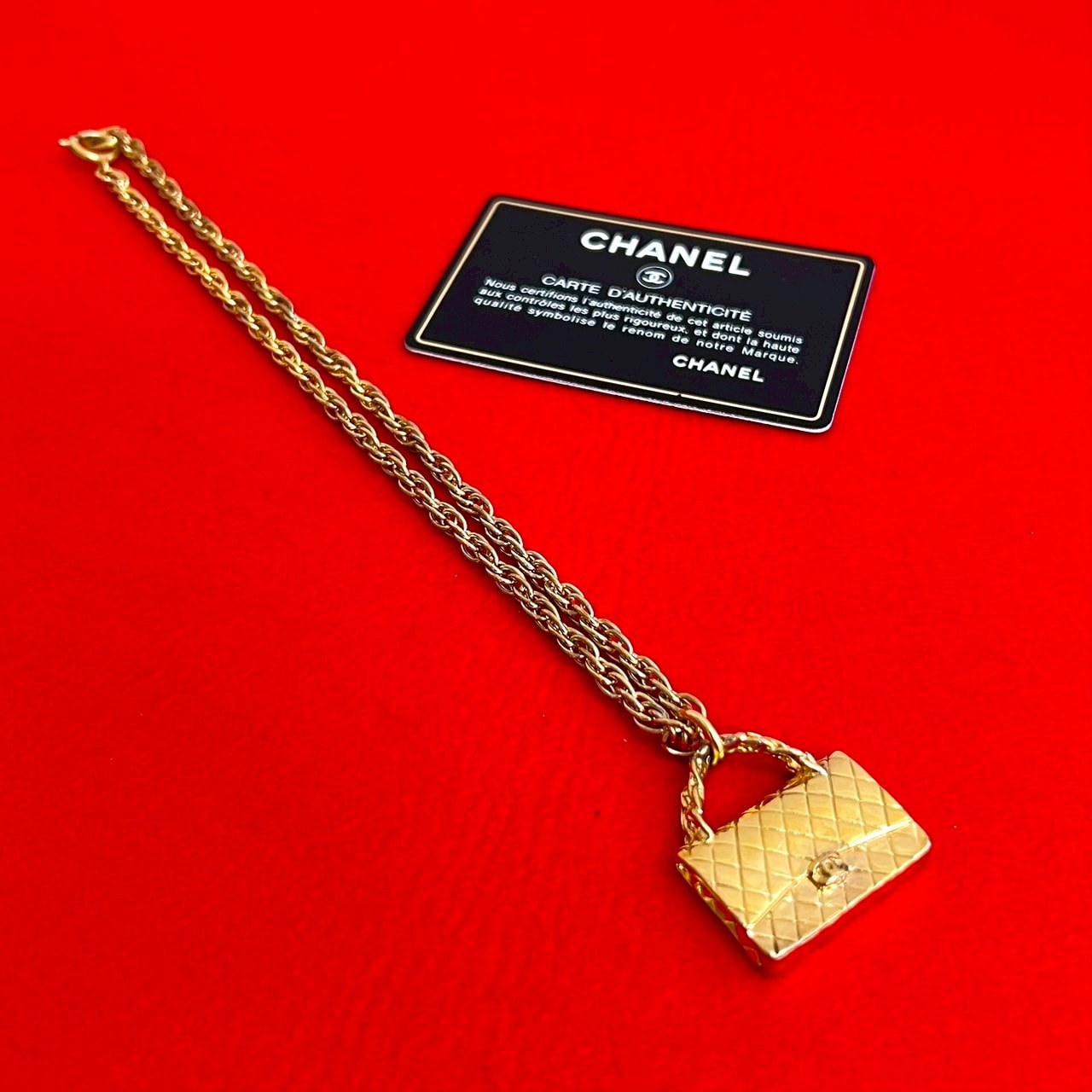 CHANEL シャネル マトラッセ バッグ モチーフ GP ネックレス ゴールド
 67641