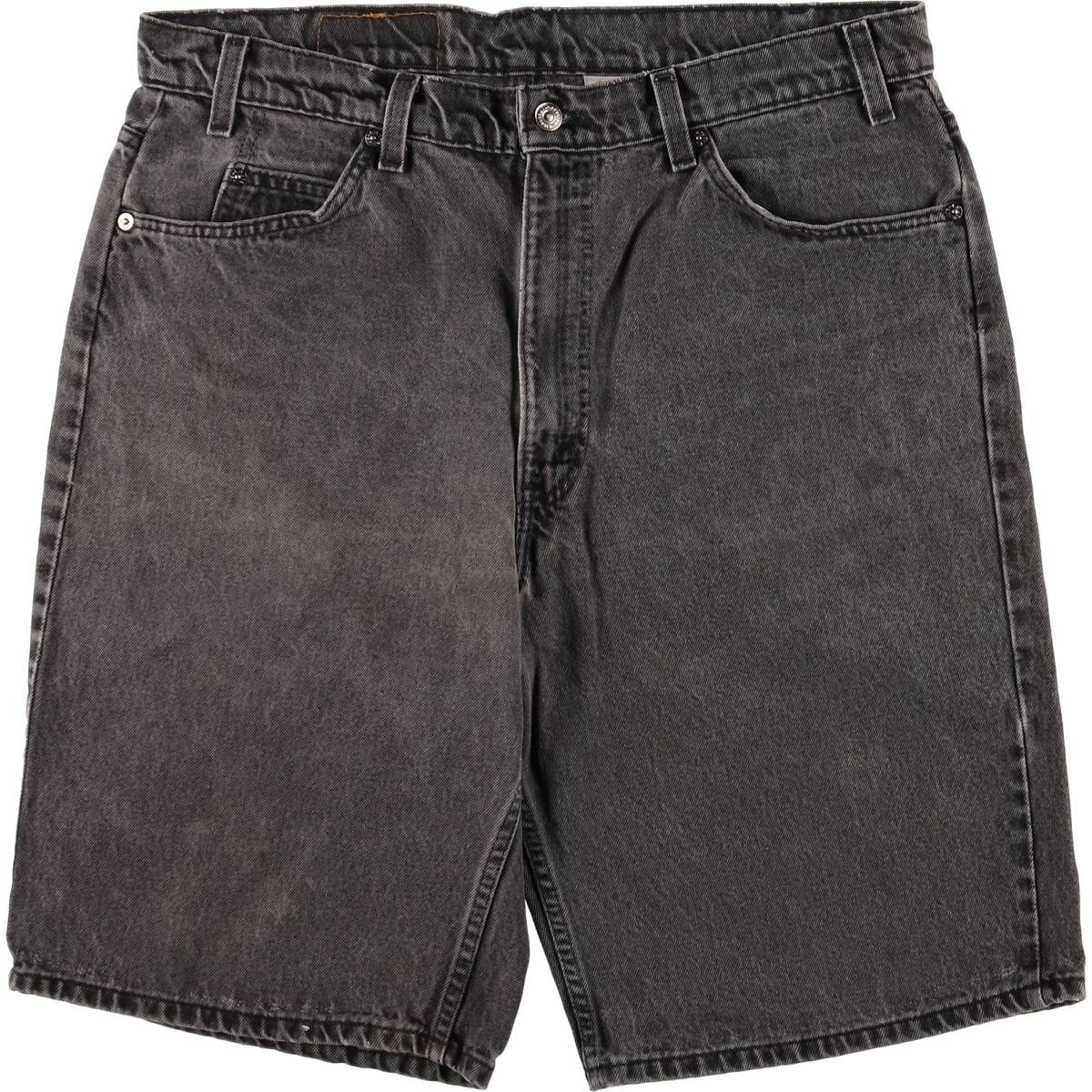 古着 90年代 リーバイス Levi's 550 RELAXED FIT オレンジタブ ブラックデニムショーツ ハーフパンツ USA製 メンズw37相当 ヴィンテージ/eaa578223