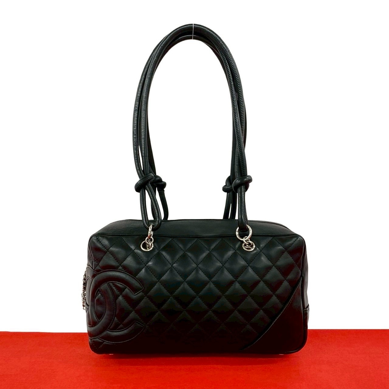 CHANEL シャネル カンボンライン ココマーク レザー ハンドバッグ ブラック
30406