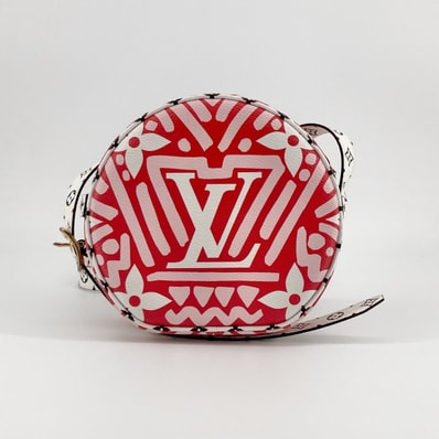 LOUIS VUITTON(ルイ・ヴィトン) ポワットシャポー スープル LVクラフティ モノグラム コーティングキャンバス ゴールド金具 ショルダーバッグ レッド×ピンク×ホワイト