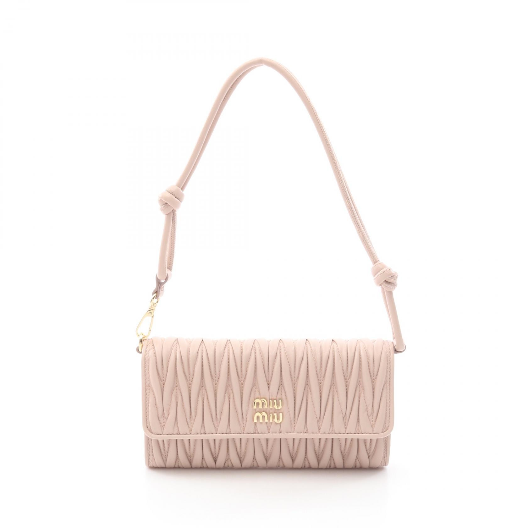 ミュウ ミュウ Miu Miu マテラッセ ショルダーバッグ バッグ レザー レディース ピンク系 5MT025AFPPF0236 【新品】