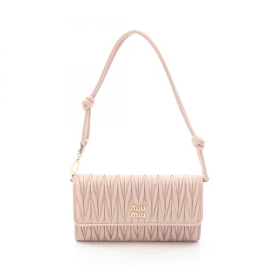 ミュウ ミュウ Miu Miu マテラッセ ショルダーバッグ バッグ レザー レディース ピンク系 5MT025AFPPF0236 【新品】