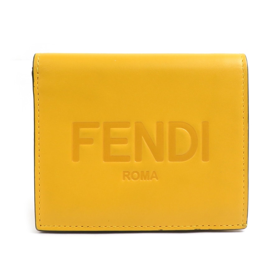 フェンディ FENDI 二つ折り財布 レザー イエロー ユニセックス 8M0468-AAYZ【中古】 h30908g