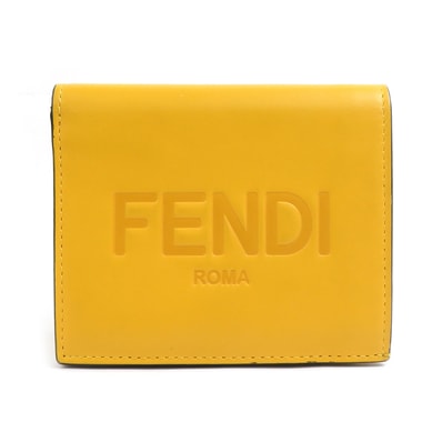 フェンディ FENDI 二つ折り財布 レザー イエロー ユニセックス 8M0468-AAYZ【中古】 h30908g