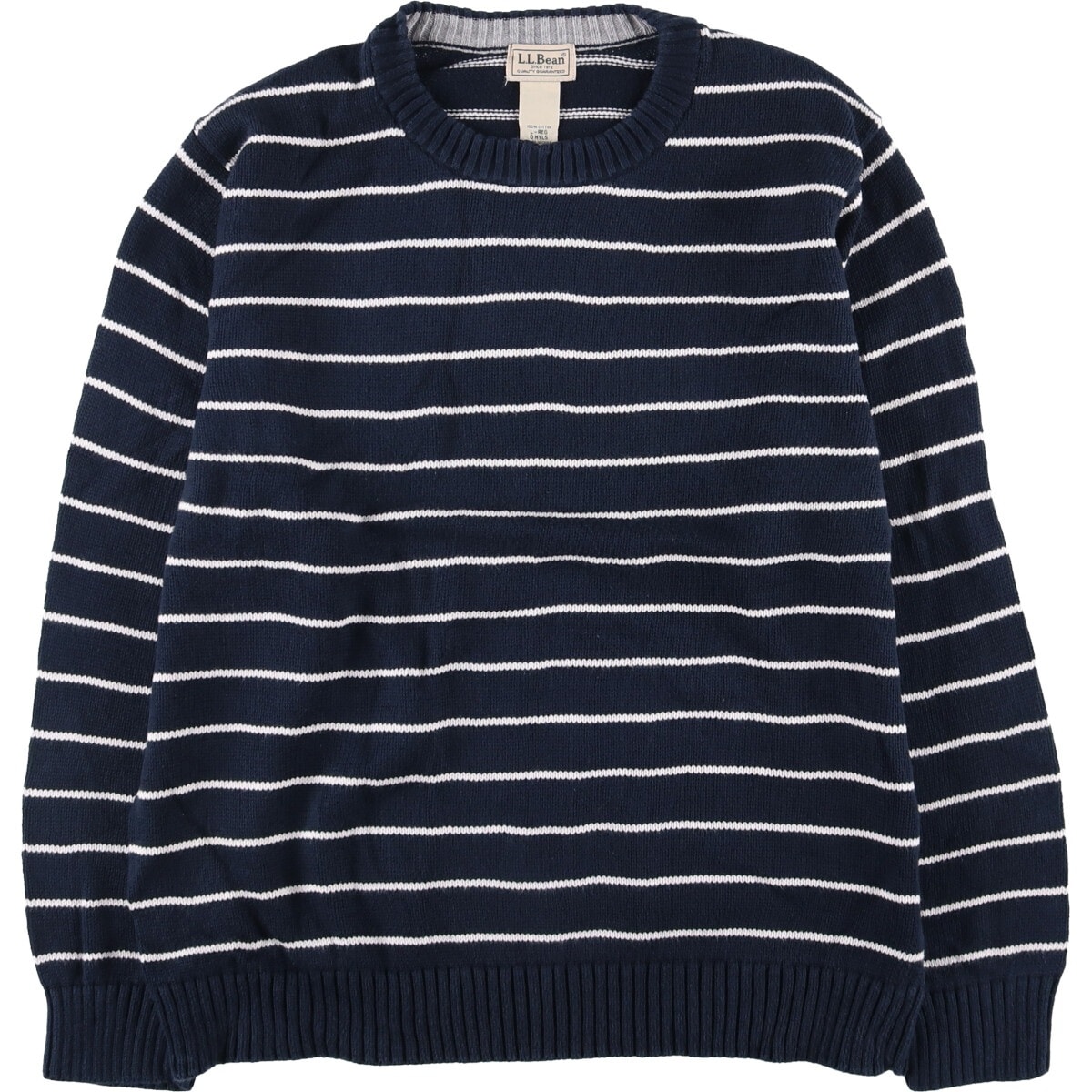古着 90~00年代 エルエルビーン L.L.Bean ボーダー柄 コットンニットセーター メンズL相当 ヴィンテージ/eaa410871