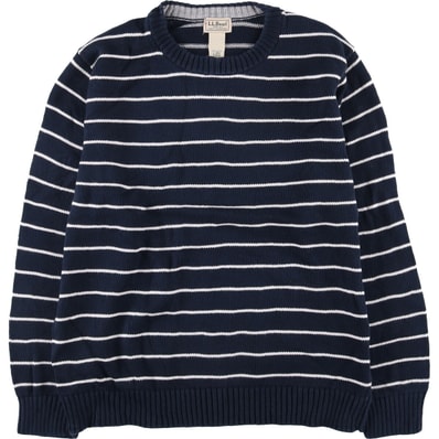 古着 90~00年代 エルエルビーン L.L.Bean ボーダー柄 コットンニットセーター メンズL相当 ヴィンテージ/eaa410871