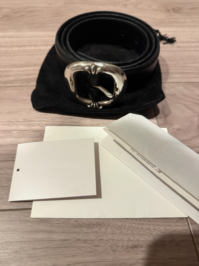 Chrome Hearts 1.5 Gunslinger Leather Belt "Black/Silver"