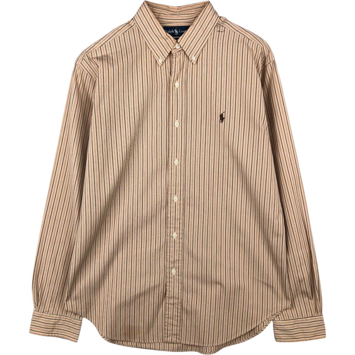 古着 ラルフローレン Ralph Lauren CLASSIC FIT 長袖 ボタンダウンストライプシャツ メンズL相当/eaa622253