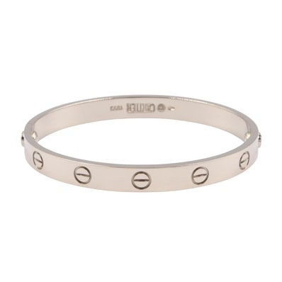 カルティエ CARTIER ラブブレス ブレスレット アクセサリー K18WG(ホワイトゴールド) レディース シルバー系 【中古】