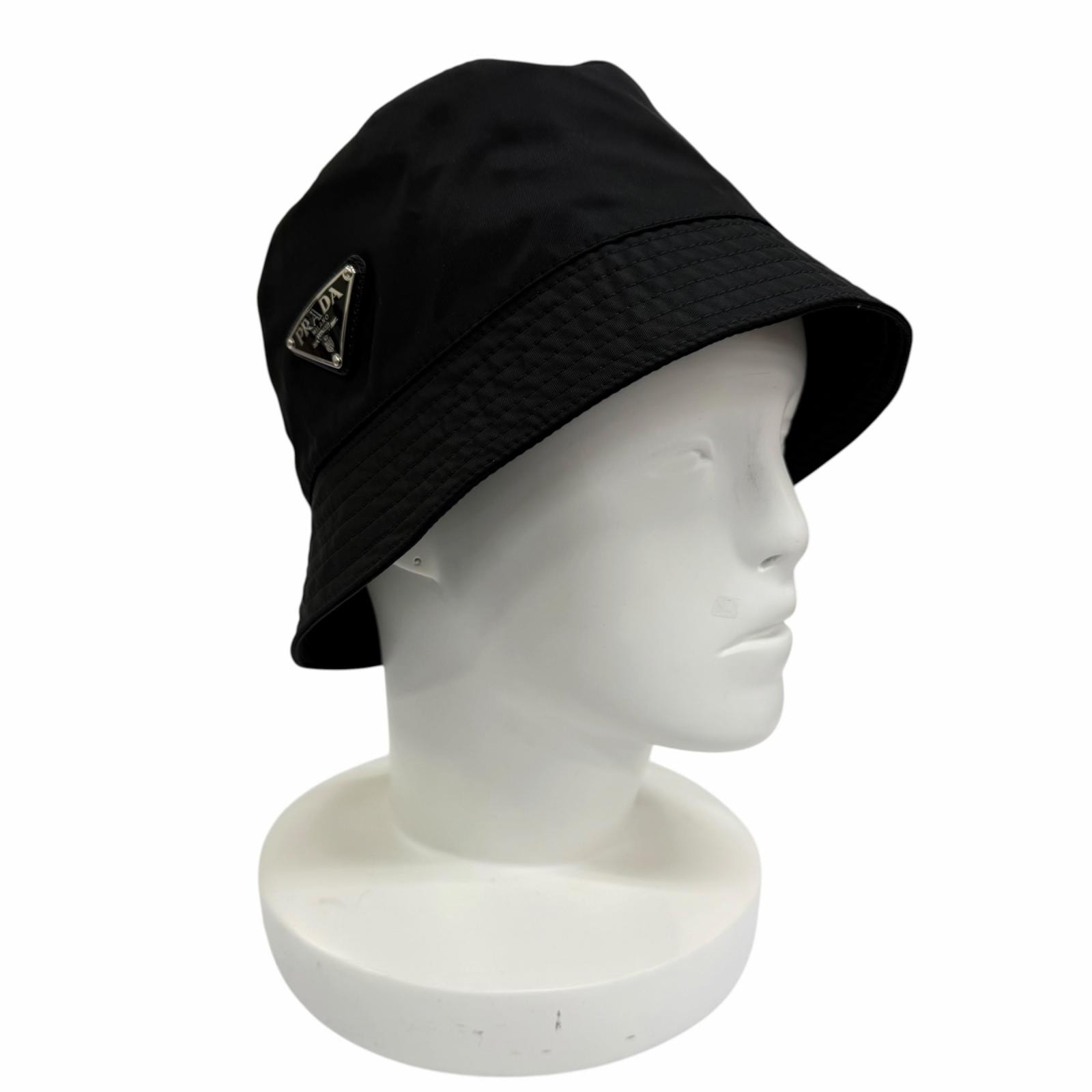 美品 プラダ ハット ブラック レディース S 1HC137