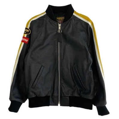 Supreme シュプリーム ジャケット 20SS Vanson Leathers バンソン Perforated Bomber Jacket ブラック系 M【中古】