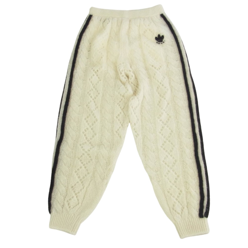 GUCCI グッチ パンツ 713024 XKCMO 9791 ADIDAS アディダス サイドライン カシミヤ混 モヘア モヘヤ ニット ジョギングパンツ オフホワイト系 XL【極上美品】【中古】