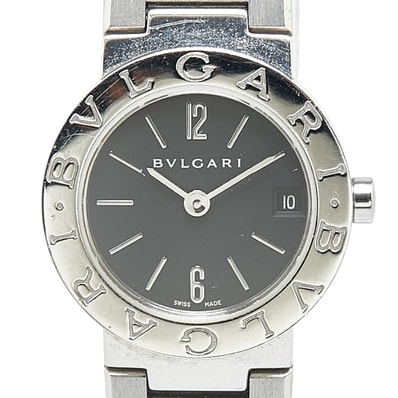 ブルガリ ブルガリブルガリ 腕時計 BB23SS クオーツ ブラック文字盤 ステンレススチール レディース BVLGARI 【中古】