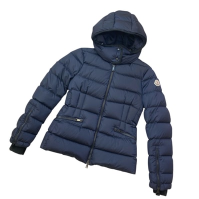 【値下げ】MONCLER モンクレール BETULA ベチュラ ショート Aライン ダウンジャケット D20934696605 54155 XS ナイロン ネイビー レディース【中古】