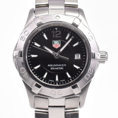 値下 タグホイヤー TAG HEUER WAF141A アクアレーサー ブラック クォーツ レディース 良品 保証書付き 腕時計 I#147428