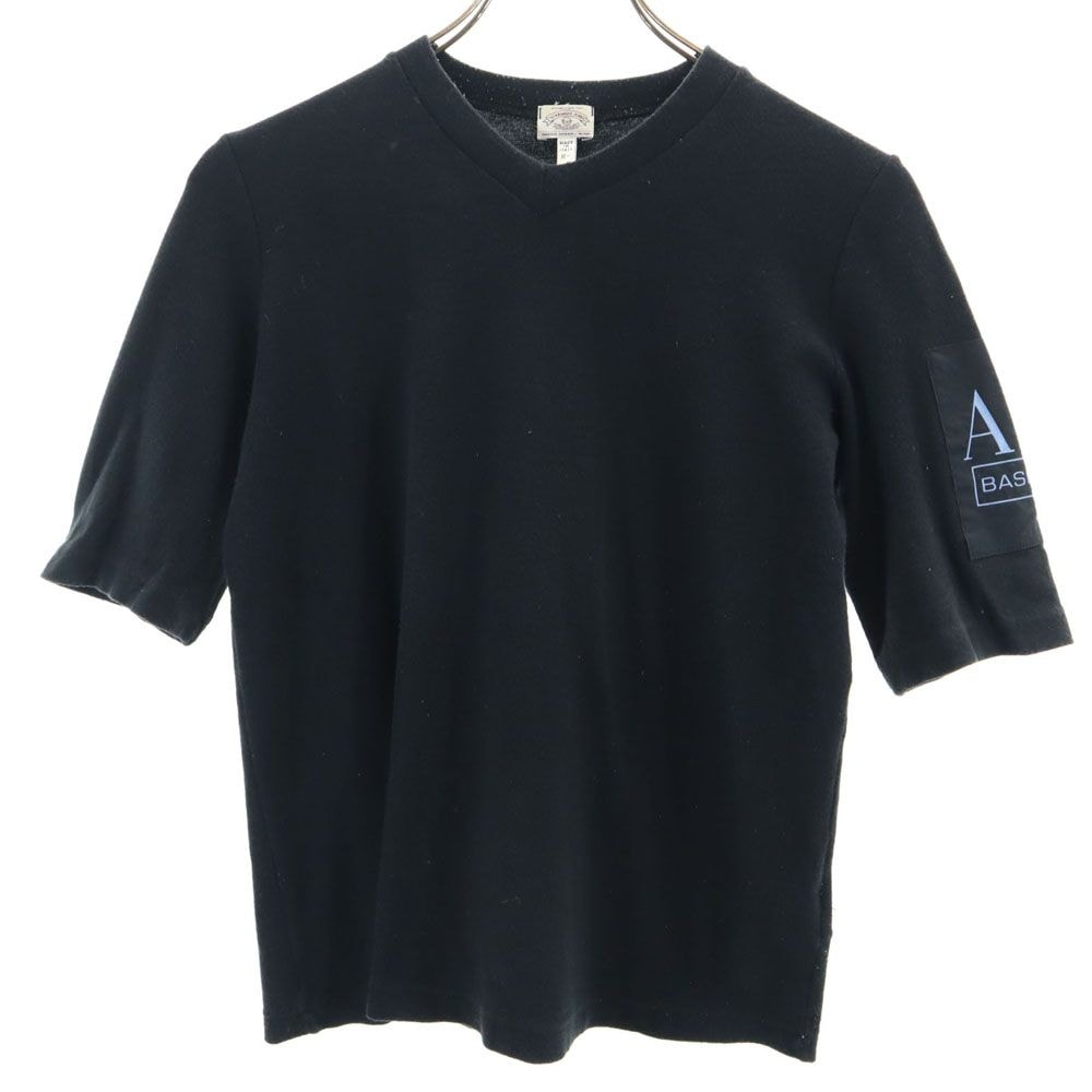 ARMANI JEANS アルマーニジーンズ イタリア製 半袖 Vネック Tシャツ 4 ブラック