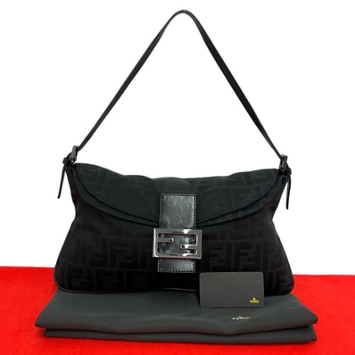 FENDI フェンディ ズッカ FF 柄 キャンバス レザー ショルダーバッグ ブラック
83750