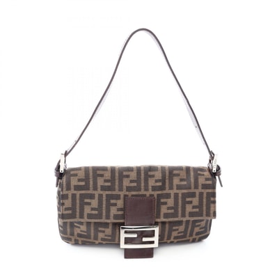 フェンディ FENDI マンマバケット ズッカ ハンドバッグ バッグ キャンバス レザー レディース ブラウン系 / ブラック系 26424 【中古】