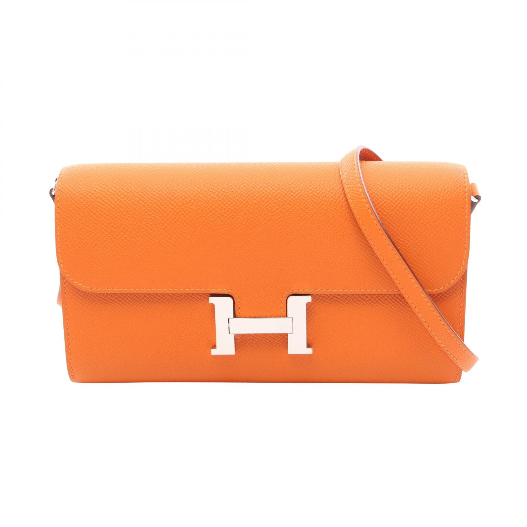 エルメス HERMES コンスタンス ロング トゥーゴー ショルダーバッグ バッグ レザー ヴォーエプソン ヴォーエプソン オレンジ W刻印(2024年製造) レディース オレンジ系 【中古】