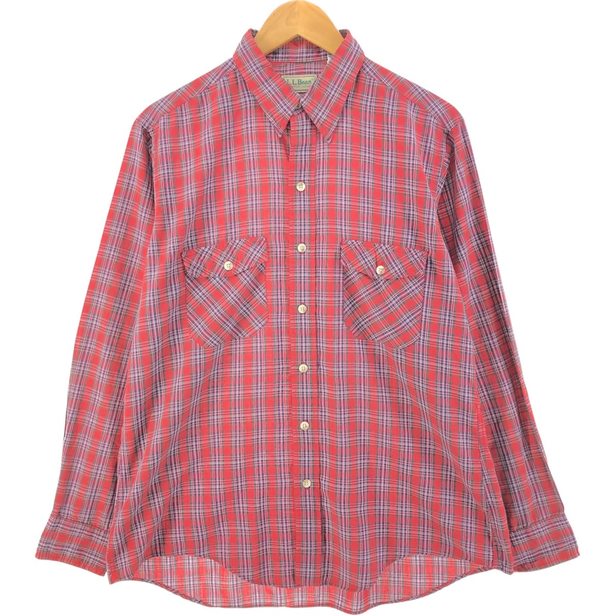 古着 エルエルビーン L.L.Bean 長袖 チェックシャツ USA製 メンズL相当/eaa536769