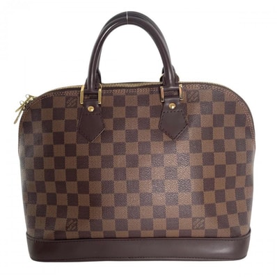 LOUIS VUITTON ルイヴィトン ハンドバッグ ダミエ・エベヌ アルマ N51131 PVCコーティングキャンバス レザー ブラウン 茶 ゴールド金具 レディース【中古品】