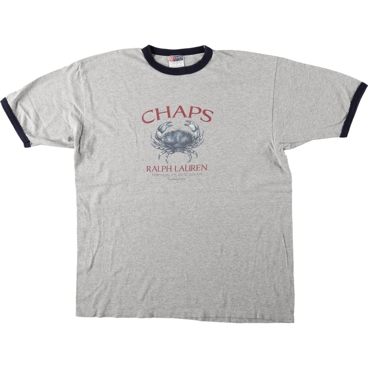 古着 ラルフローレン Ralph Lauren CHAPS チャップス リンガーTシャツ USA製 メンズL相当/eaa664462