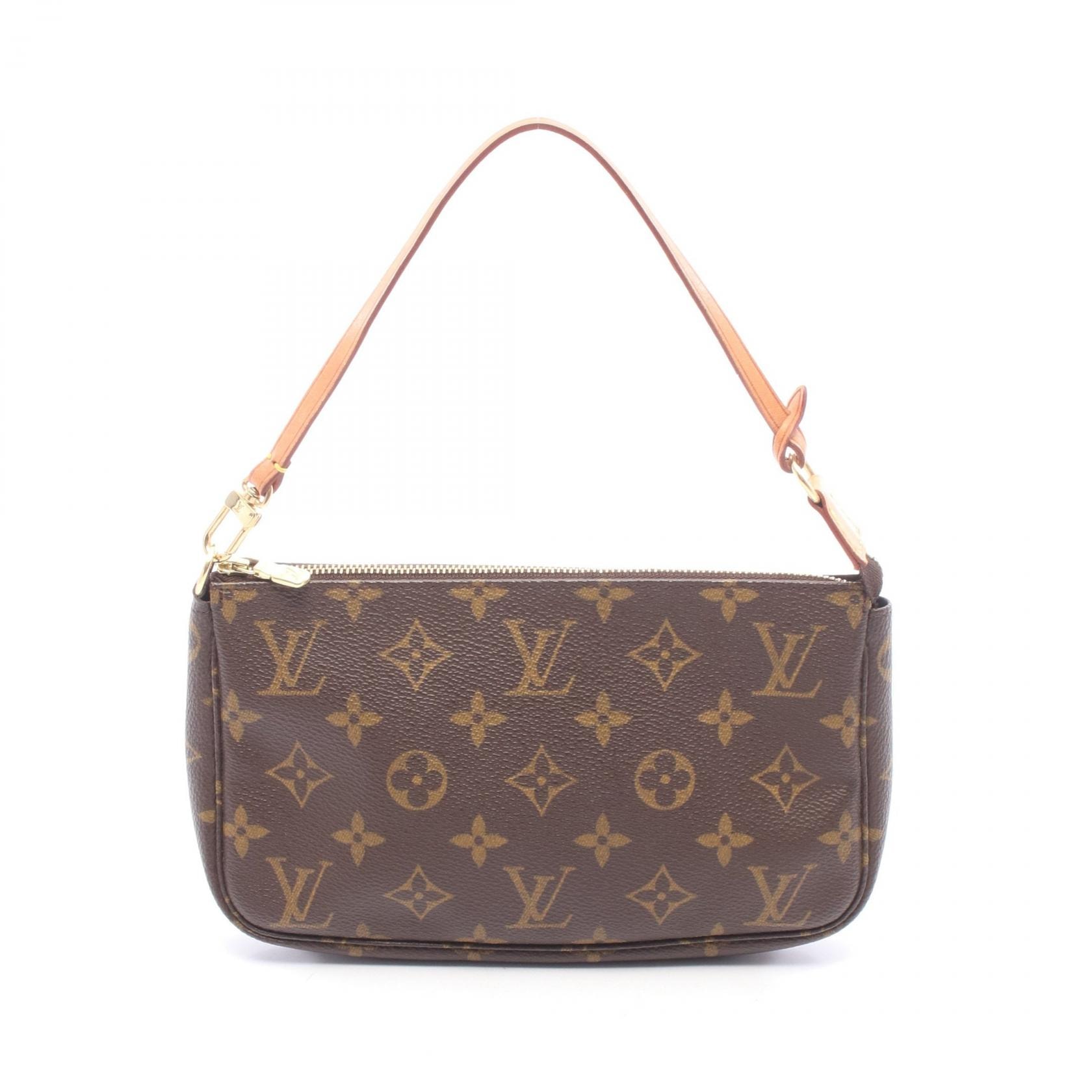 ルイ・ヴィトン LOUIS VUITTON ポシェットアクセソワール ハンドバッグ バッグ PVCコーティングキャンバス レザー モノグラム レディース ブラウン系 M51980 【中古】
