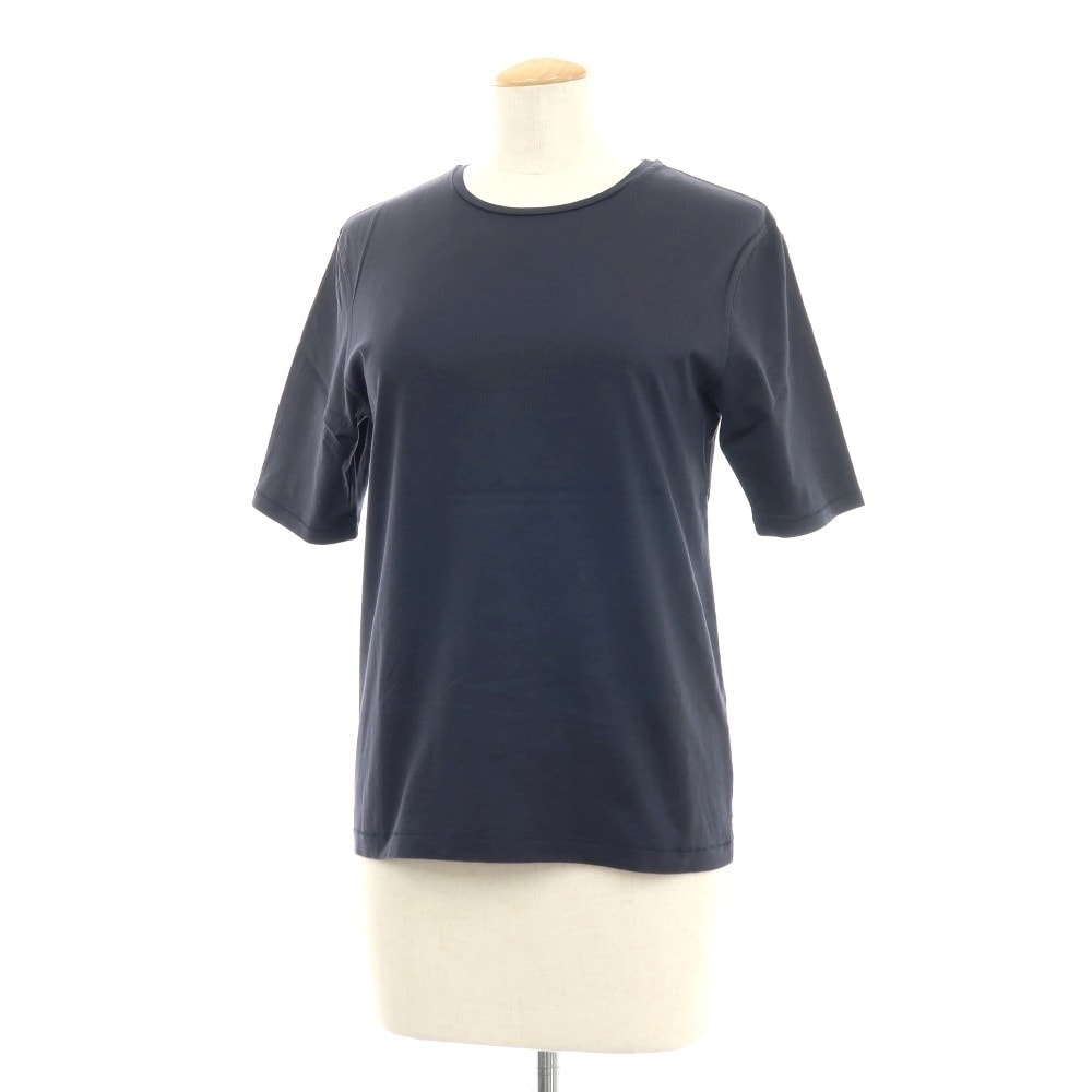 【中古】エイトン ATON コットン クルーネック 半袖Tシャツ ブラックネイビー【サイズ1】【レディース】