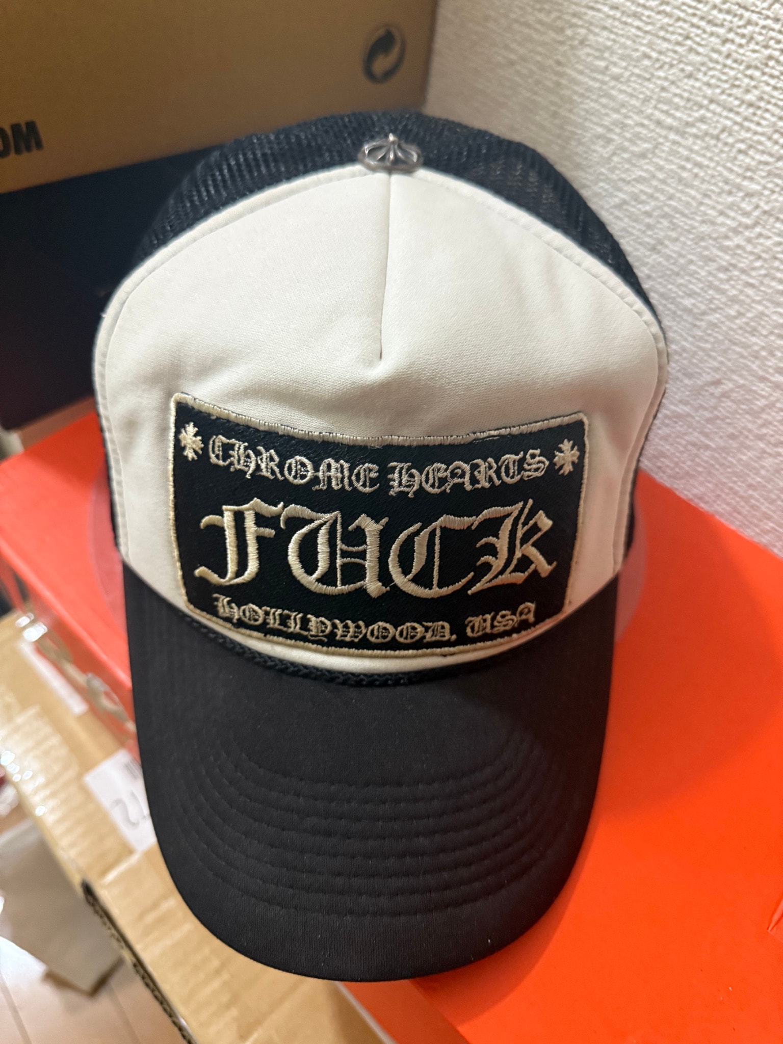 Chrome Hearts Tracker Cap Fuck "Black/White"