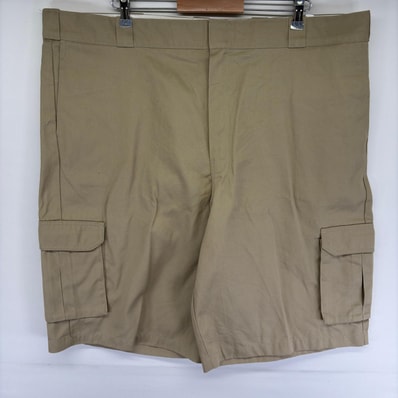 古着 ディッキーズ Dickies パンツ ワーク カーゴ ワンポイントロゴ ハーフ ショート 半ズボン ジッパーフライ w46 ベージュ系 メンズ