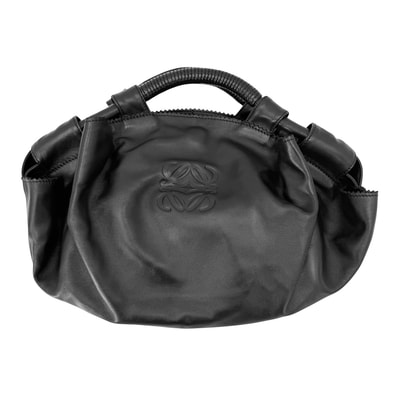 LOEWE ロエベ ハンドバッグ アナグラム ナッパアイレ レザー ブラック 黒 ゴールド金具 レディース 美品【中古品】