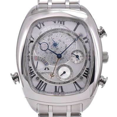 シチズン CITIZEN AG6250-50A カンパノラ パーペチュアルカレンダー シルバー クォーツ メンズ 美品 箱・保証書付き 腕時計 R#149265