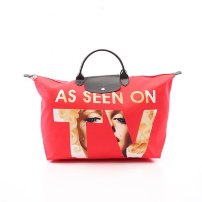 ロンシャン Longchamp LONGCHAMP × Jeremy Scott ル プリアージュ ハンドバッグ バッグ キャンバス レザー レディース レッド系 / ブラック系 / マルチカラー L1624421A62 【中古】