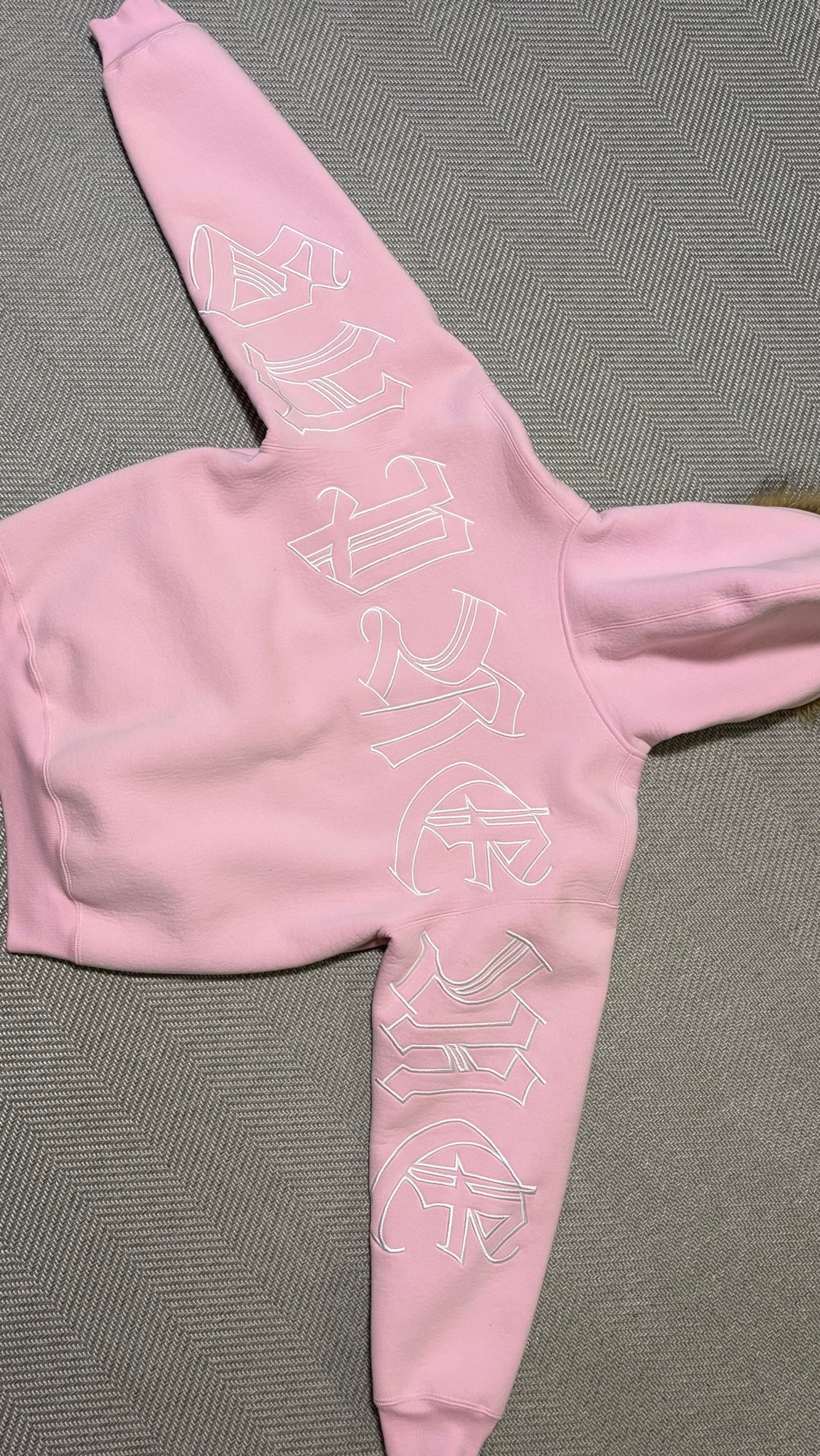 Supreme Faux Fur Zip Up Hooded Sweatshirt "Light Pink"