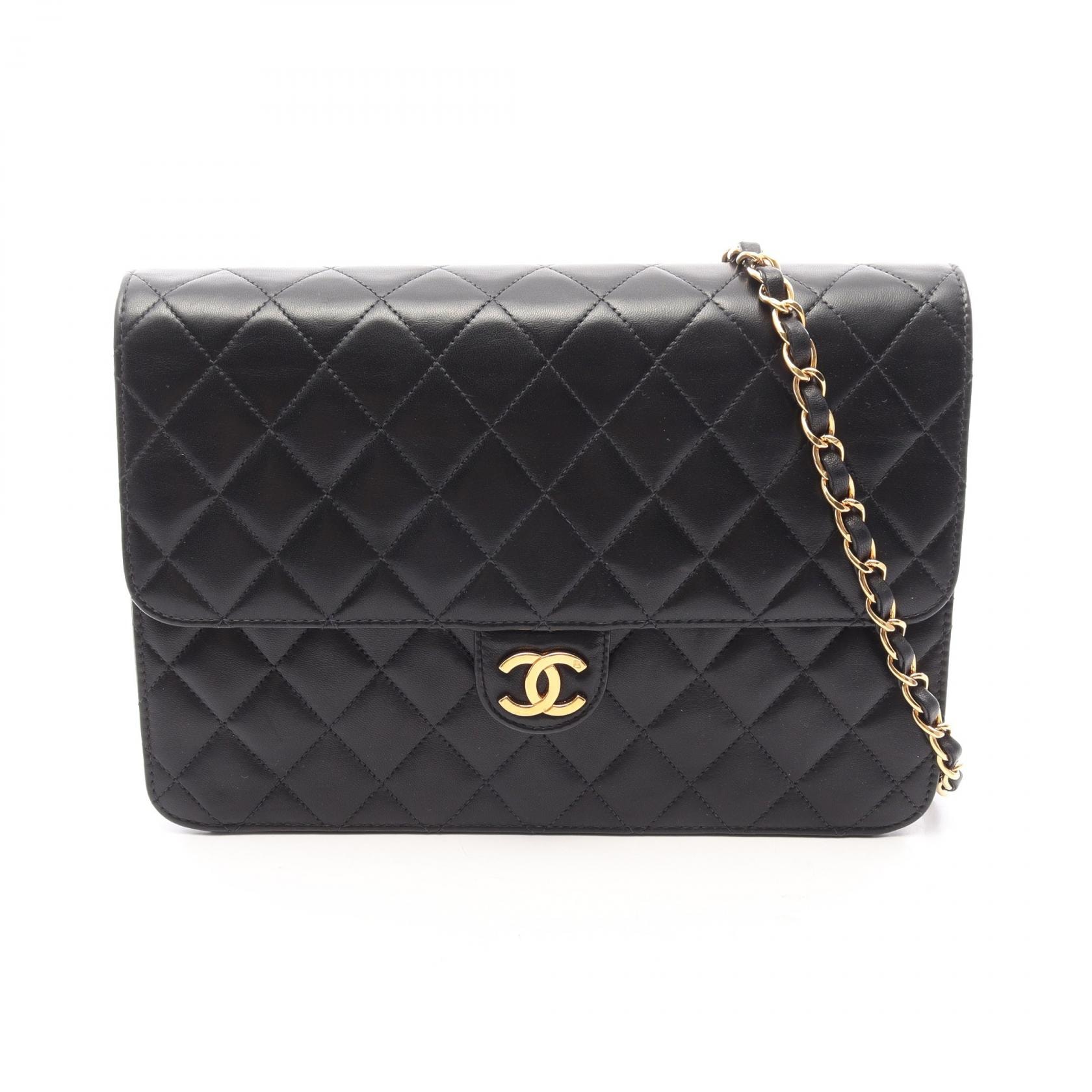 シャネル CHANEL マトラッセ プッシュロック ショルダーバッグ バッグ ラムスキン(羊革) レディース ブラック系 【中古】