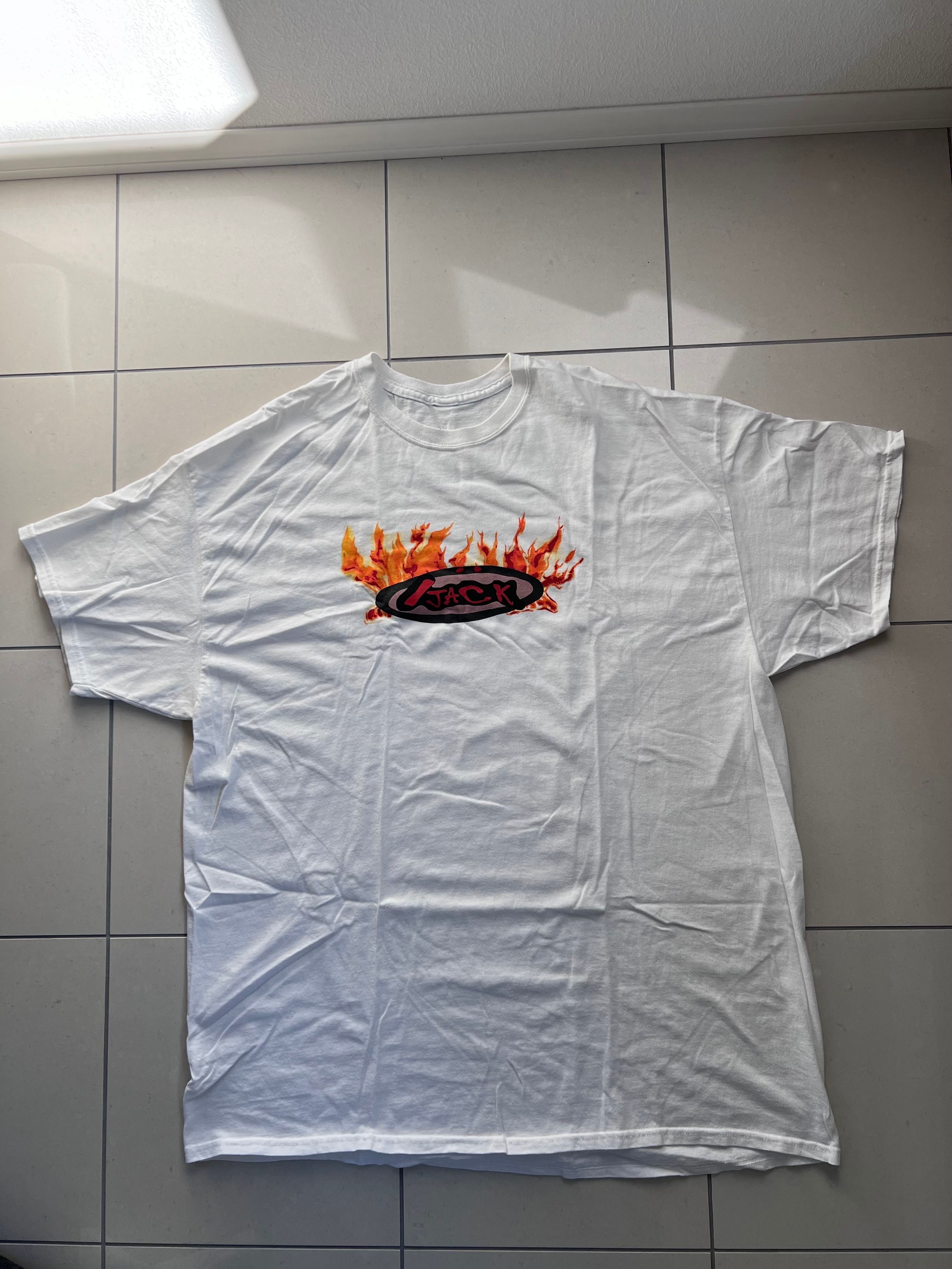 Travis Scott Cactus Jack Flame Tee "White"
