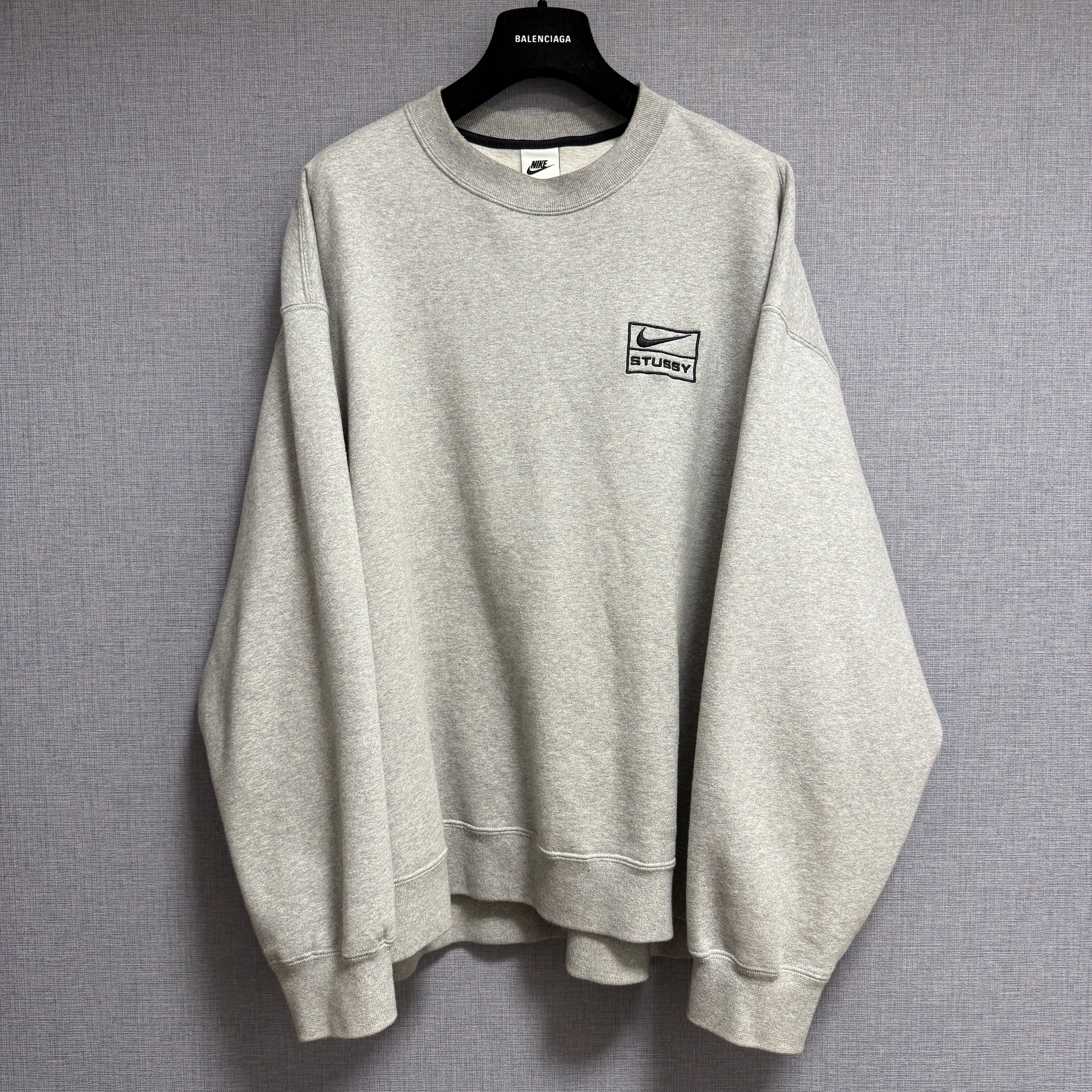 Stussy x Nike Fleece Crew (US Size) "Grey" DO9337-063