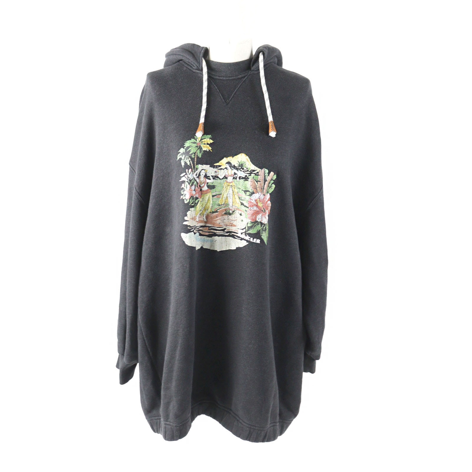 美品 モンクレール ジーニアス8×パーム エンジェルス
 パーカー MAGLIA CON CAPPUCCIO ダークグレー レディース XS G209L8G00015 899IA