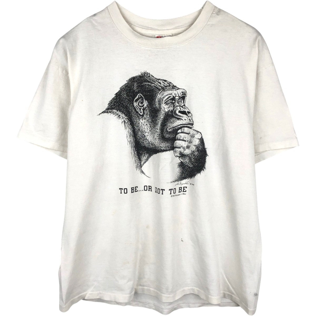 古着 90年代 ヘインズ Hanes HEAVYWEIGHT ゴリラ柄 アニマルTシャツ USA製 メンズXL相当 ヴィンテージ/eaa679955